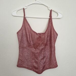 Pretty Little Thing Tall Pink Glitter Corset Size 4